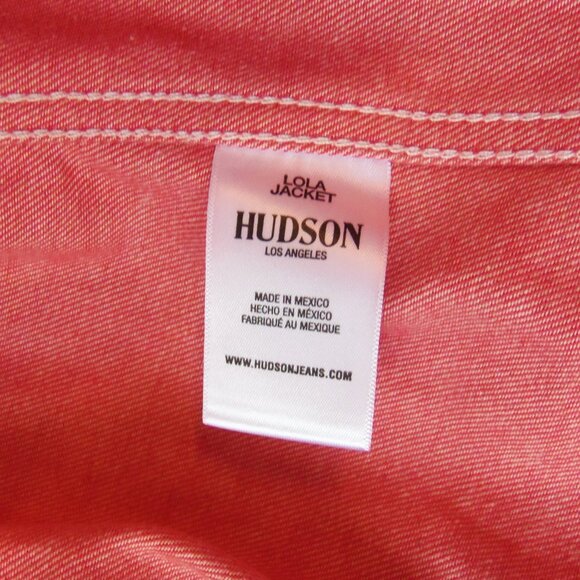 Hudson Jeans Lola Red Denim Cropped Trucker Jacket sz XS - Picture 12 of 13